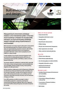 Environmental planning / Adaptation to global warming / Urban planning / Urban planning in Australia / Macquarie University Faculty of Science / Environmental social science / Environment / Earth