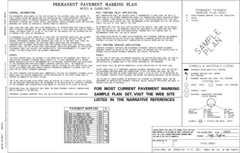 PERMANENT PAVEMENT MARKING PLAN PERMANENT PAVEMENT MARKING PLAN INDEX POLY PREFORM INLAY APPLICATION: