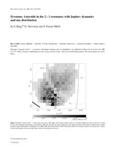 Celestial mechanics / Main Belt asteroids / Orbital resonance / Orbits / Asteroid / Ferraz-Mello / Jupiter / Resonance / Minor planet / Planetary science / Physics / Astronomy