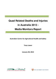 Microsoft Word - Quad Bike Related Deaths and Injuries Media Monitors Report 2013.doc