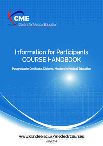 CME  Centre for Medical Education Information for Participants COURSE HANDBOOK