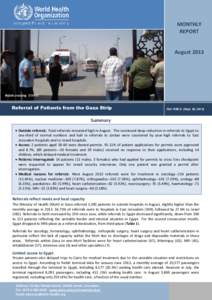 MONTHLY REPORT August[removed]Rafah crossing ©WHO