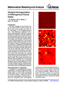 Mathematical Modeling and Analysis Multigrid Homogenization of Heterogenous Porous Media J. D. Moulton, Joel E. Dendy, Jr. and J. M. Hyman
