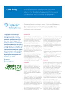 Case Study  Mobile optimised email proves optimum solution for Quotemehappy.com to increase conversions and customer engagement