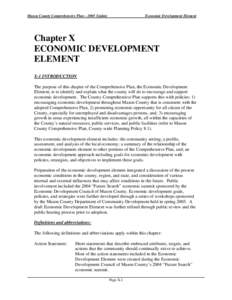 Mason County Comprehensive Plan – 2005 Update  Economic Development Element Chapter X ECONOMIC DEVELOPMENT