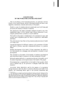 Constitution  CONSTITUTION OF WHO 1