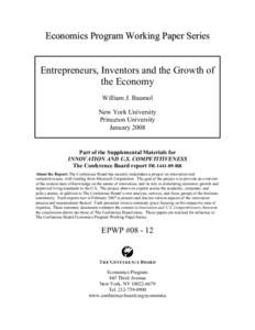 Entrepreneurs, Inventors, and the Growth of the Economy