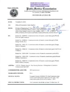 FILED NOV 13, 2014 DOCUMENT NOFPSC - COMMISSION CLERK JUfe£«6b* (ttmmmssto,