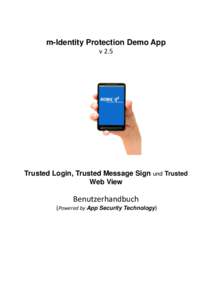 m-Identity Protection Demo App v 2.5 Trusted Login, Trusted Message Sign und Trusted Web View