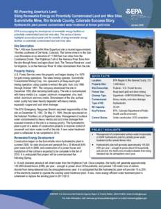 RE-Powering America’s Land: Siting Renewable Energy on Potentially Contaminated Land and Mine Sites - Summitville Mine, Rio Grande County, Colorado Success Story