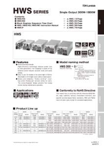 HWS SERIES  Single Output 300W-1800W Contents