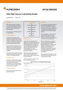 AP100 GREASE Ultra High Vacuum Lubricating Grease November 2012 Page 1 of 2