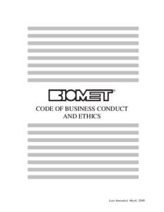 CODE OFBUSINESS CONDUCT AND ETHICS