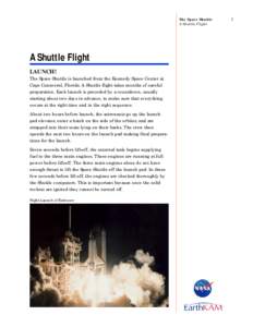 The Space Shuttle A Shuttle Flight A Shuttle Flight LAUNCH! The Space Shuttle is launched from the Kennedy Space Center at