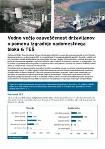 Vedno večja ozaveščenost državljanov o pomenu izgradnje nadomestnega bloka 6 TEŠ Nadomestni blok 6 Termoelektrarne Šoštanj je ekonomsko, ekološko in energetsko pomemben projekt za celo Slovenijo, financiran izklj