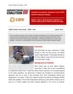 Disaster Response Strategy - CHAF  Canadian Humanitarian Assistance Fund (CHAF) Disaster Response Strategy  NIGER: WASH & FOOD SECURITY SUPPORT TO