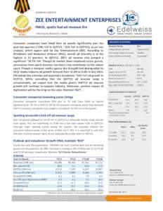 Economy of India / Zee Entertainment Enterprises / Zee TV / Zee News / Hindustan Unilever / Zee Jagran / Zee Bangla / Zee Telugu / Essel Group / Zee Group / Television in India