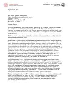 US EPA - Pesticides - Iodomethane letter from 54 scientists