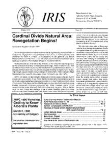 Newsletter of the Alberta Native Plant Council, Garneau P.O. # 52099 Edmonton, Alberta T6G 2T5  IRIS