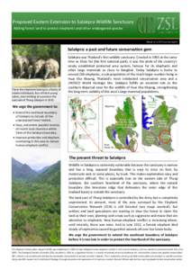 Proposed Eastern Extension to Salakpra Wildlife Sanctuary Adding forest land to protect elephants and other endangered species Based on a 2012 survey report  Salakpra: a past and future conservation gem