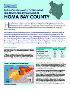 POPULATION DYNAMICS, ENVIRONMENT, AND SUSTAINABLE DEVELOPMENT IN HOMA BAY COUNTY  H