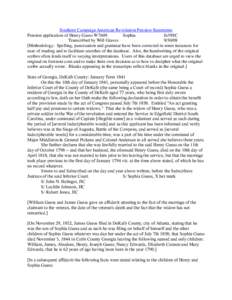 Southern Campaign American Revolution Pension Statements Pension application of Henry Guess W7609 Sophia fn39SC Transcribed by Will Graves[removed]