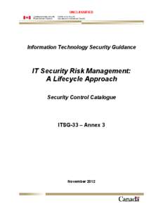 Microsoft Word - ITSG-33 - Annex 3 - Security Control Catalogue
