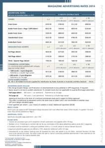 12 MONTH CONTRACT RATE  (All rates in Australian Dollars ex GST) covers  x