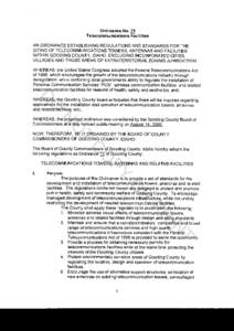 OrdinanceNo. 71 TelecommunicationsFacilities AN ORDINANCEESTABLISHING REGULATIONS AND STANDARDSFOR THE SITINGOF TELECOMMUNICATIONS