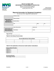 THE CITY OF NEW YORK DEPARTMENT OF ENVIRONMENTAL PROTECTION Bureau of Environmental Compliance[removed]Junction Boulevard, 9th Floor Flushing, New York 11373