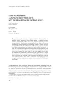 Social Cognition, Vol. 30, No. 2, 2012, pp. 199–219 SMITH ET AL. RAPID ASSIMILATION Rapid Assimilation: Automatically Integrating