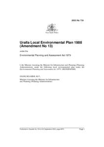 2003 No 734  New South Wales Uralla Local Environmental Plan[removed]Amendment No 13)