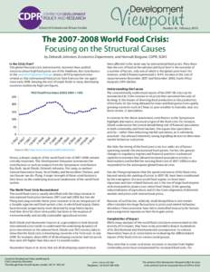 Environment / Food security / World food price crisis / Food and Agriculture Organization / Food / Financial crisis / Hunger / Jayati Ghosh / Malnutrition / Food politics / Food and drink / Economics