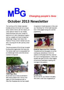 Changing people’s lives  October 2013 Newsletter