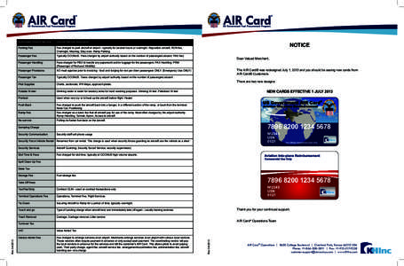 Authorized Ground Service  Ground Service Description Parking Fee