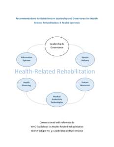 Recommendations for Guidelines on Leadership and Governance for HealthRelated Rehabilitation: A Realist Synthesis  Leadership & Governance  Service