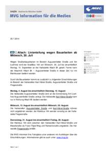 164 - Allach: Linienteilung wegen Bauarbeiten ab Montag, 4. August