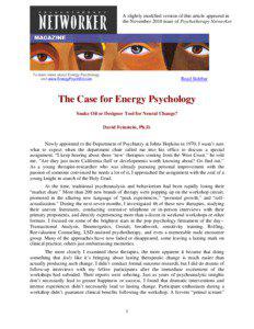 Tapping the Paradigm Barrier:  Bringing “Energy” into Psychotherapy