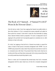 Microsoft Word - Lesson[removed]Samuel 9-10_Worn In Its Newest Gloss
