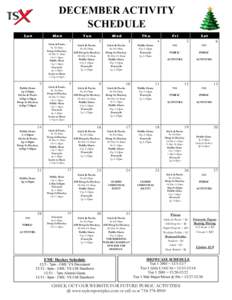 DECEMBER ACTIVITY SCHEDULE Sun Mon