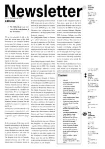 l The Editorial gives an overview of the contributions of the Newsletter its motives for getting involved with the  A report on the Vaugirard hospital in