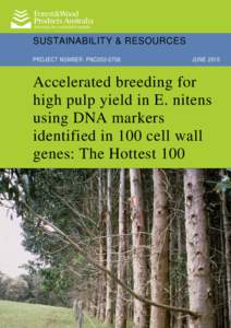 SUSTAINABILITY & RESOURCES PROJECT NUMBER: PNC052-0708 JUNEAccelerated breeding for