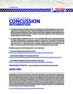 DECEMBERU. S . F I G U R E S K AT I N G CONCUSSION INFORMATION