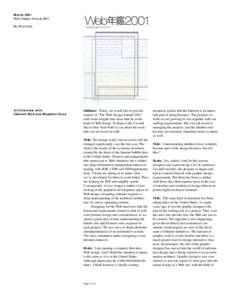 March 2001 Web Design Annual 2001 By Kinotrope An Interview with Clement Mok and Masahiro Ikuta