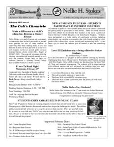 February 2013 issue of  The Colt’s Chronicle Make a difference in a child’s education- Become a Fluency Friend!