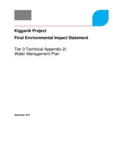 Tier 3 Technical Appendix 2I: Water Management Plan