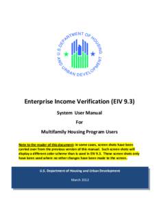 EIV Multifamily Program User Manual