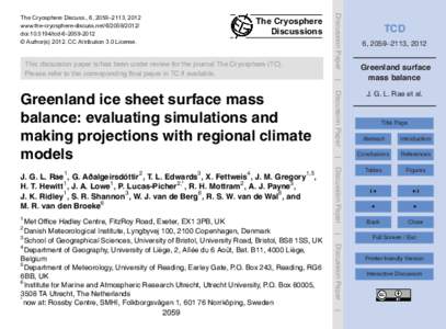 The Cryosphere Discussions This discussion paper is/has been under review for the journal The Cryosphere (TC). Please refer to the corresponding final paper in TC if available.