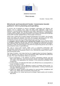 EUROPEAN COMMISSION  PRESS RELEASE Brussels, 7 January[removed]Structural and investment funds: Commission boosts
