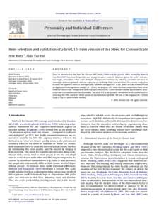 Personality and Individual Differences–94  Contents lists available at ScienceDirect Personality and Individual Differences journal homepage: www.elsevier.com/locate/paid